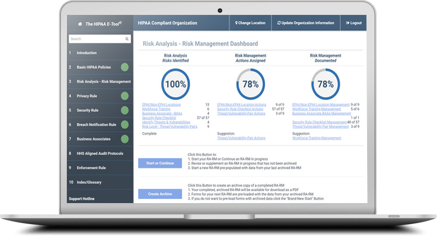 View of Risk Management Dashboard on Macbook Pro