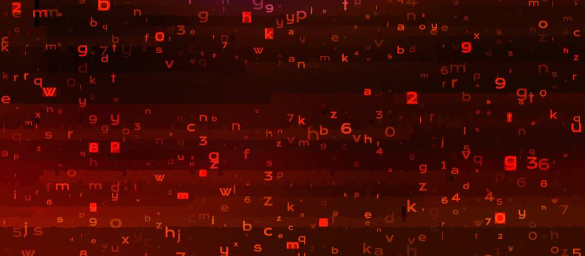 binary code in red